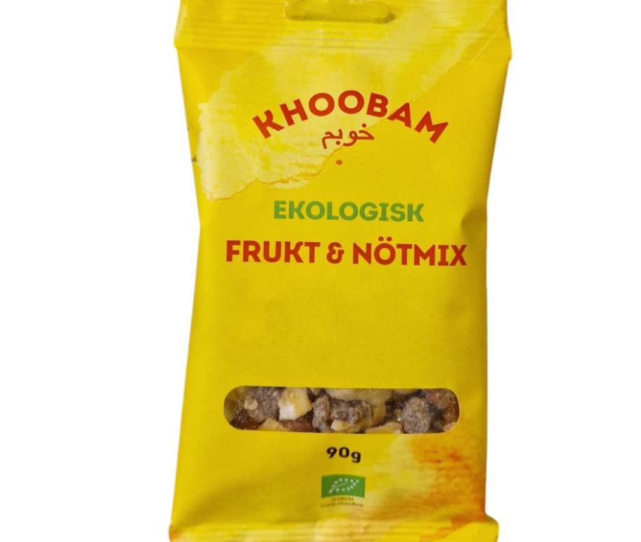 Frukt och nötmix EKO 90g – Ekologiskt mellanmål i portionsförpackning för butik