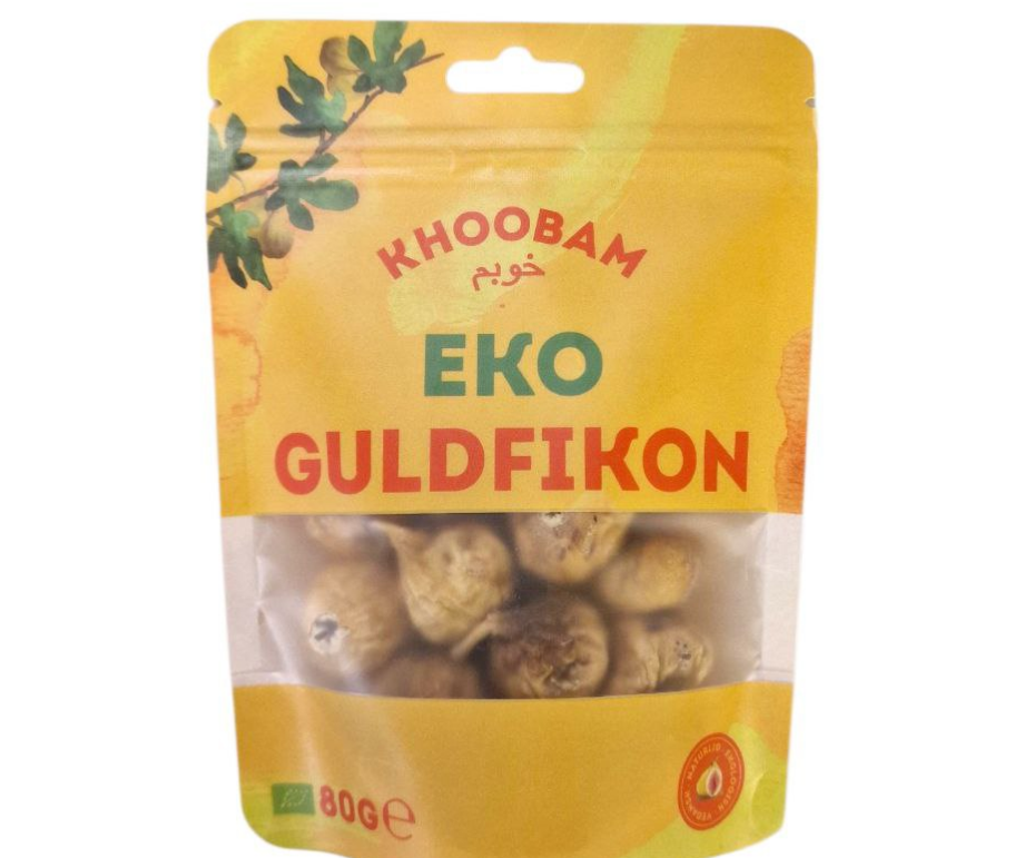 Torkade guldfikon EKO 80g i 20st – Ekologiskt mellanmål för detaljhandel