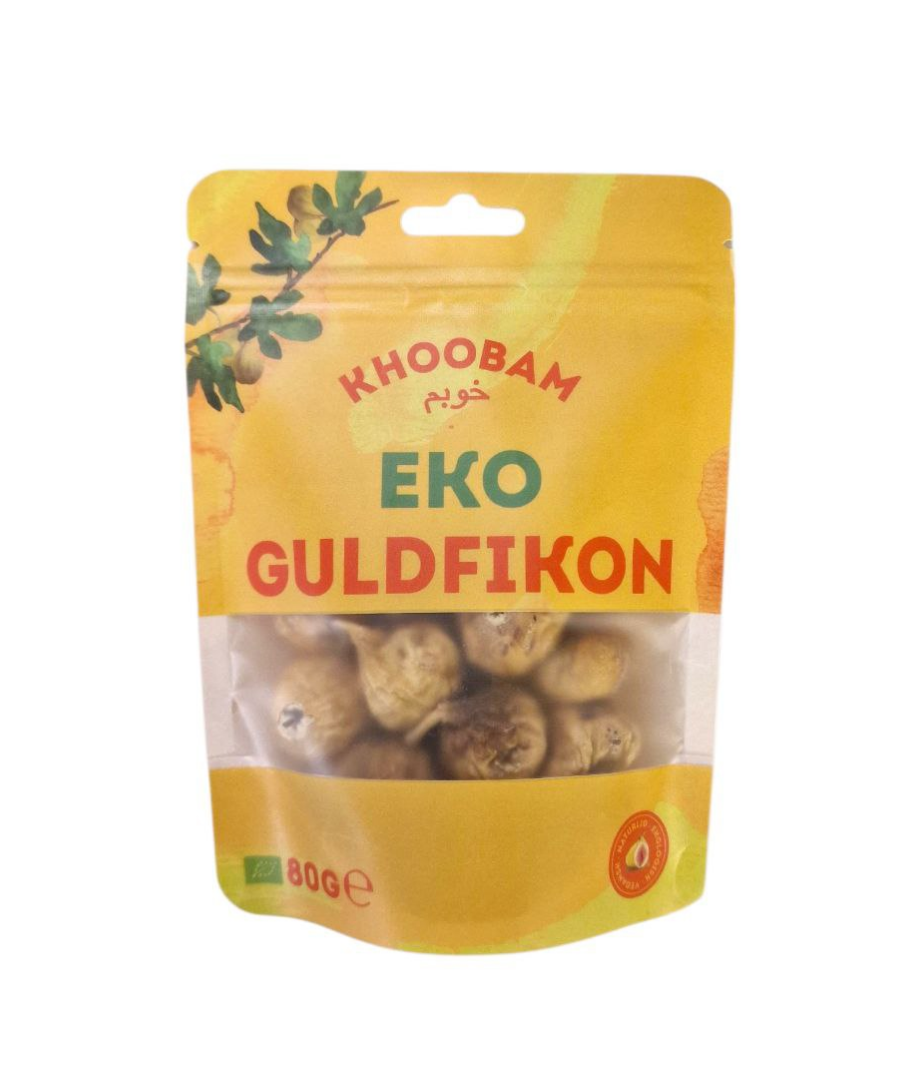Torkade guldfikon EKO 80g i 20st – Ekologiskt mellanmål för detaljhandel