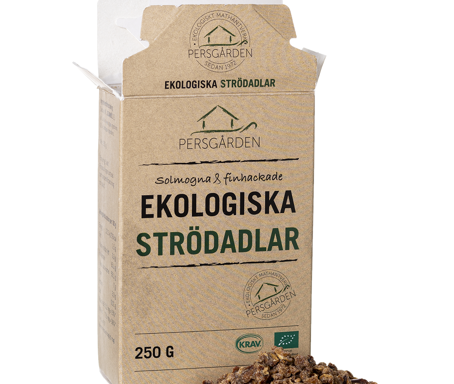 Strödadlar EKO 250g i 24st grossistförpackning – Hackade dadlar för bageri – produktbild