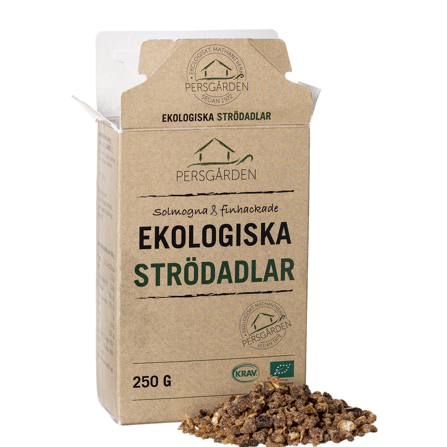 Strödadlar EKO 250g i 24st grossistförpackning – Hackade dadlar för bageri – produktbild