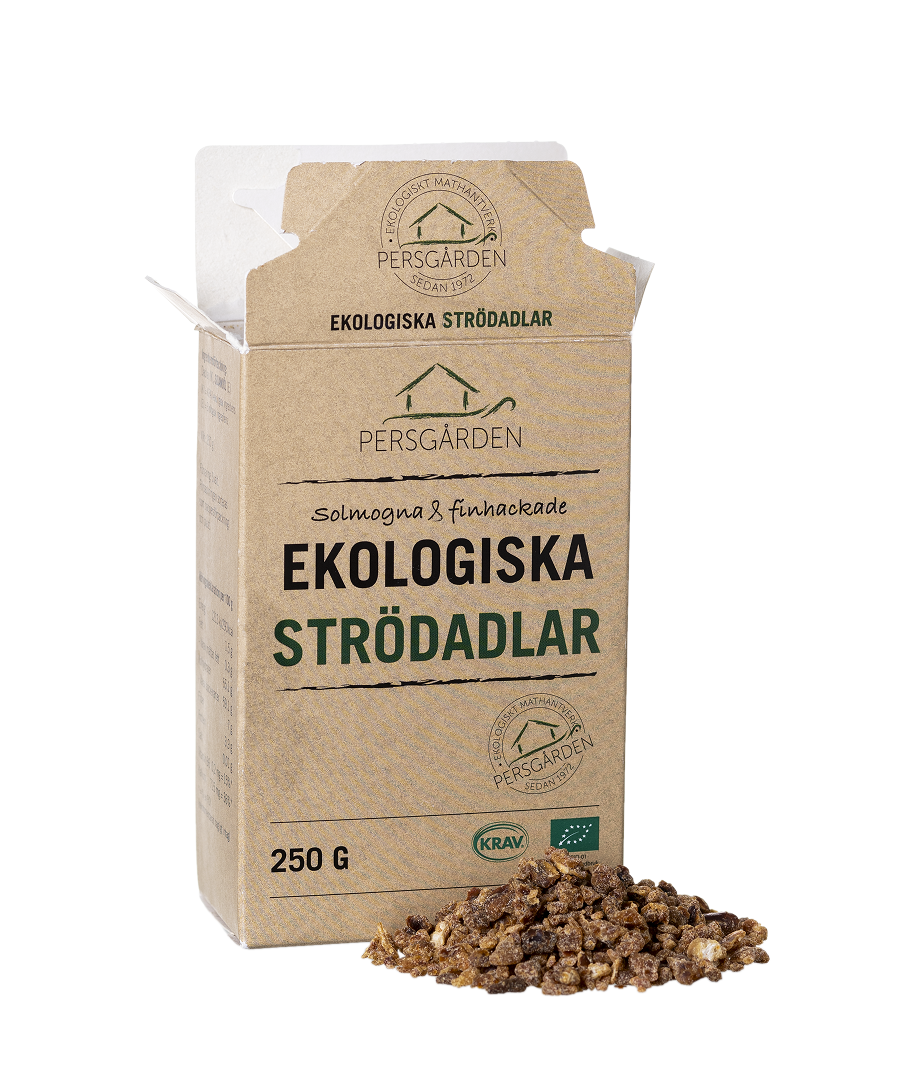 Strödadlar EKO 250g i 24st grossistförpackning – Hackade dadlar för bageri – produktbild