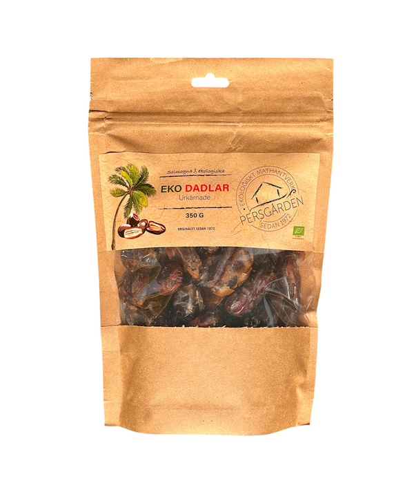 Soltorkade urtkärnade dadlar EKO 350g x 12st – Naturligt snack för butik
