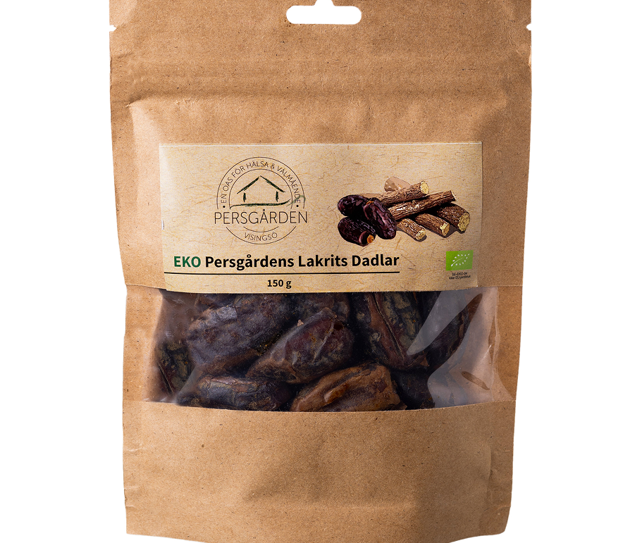 Lakritsdadlar EKO 150g – Naturligt godis för hälsobutiker och återförsäljare