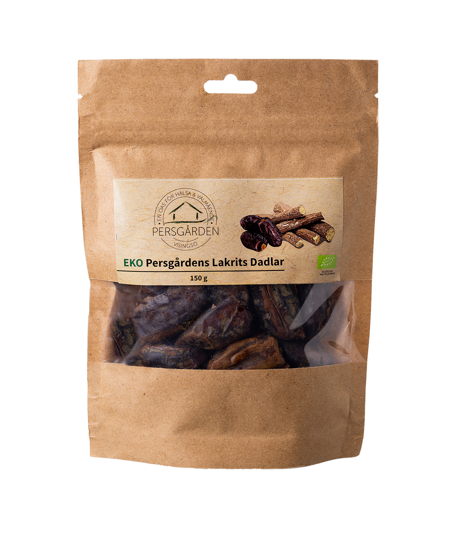 Lakritsdadlar EKO 150g – Naturligt godis för hälsobutiker och återförsäljare